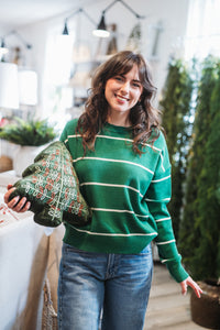 Green Thin Stripe Sweater