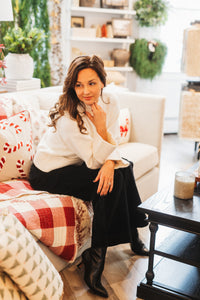 Black Corduroy High Waisted Wide Pant