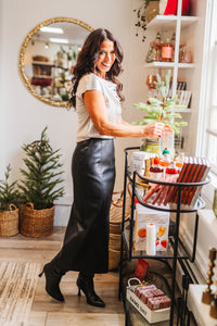 Silver Cowl Neck Combo Blouse