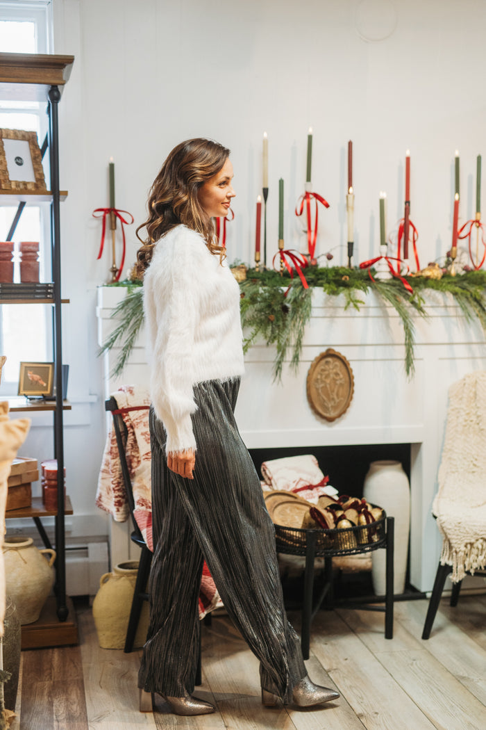 Chrome Crush Pleated Pants