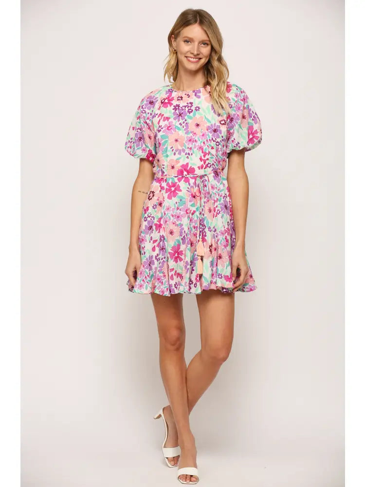 Frances Floral Pleated Skirt Dress