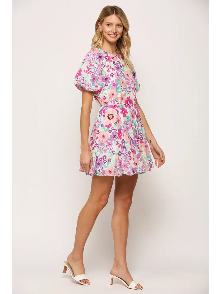 Frances Floral Pleated Skirt Dress