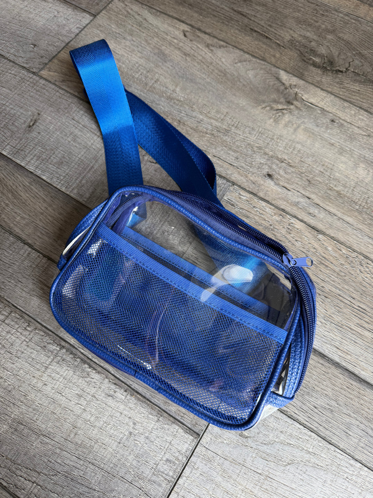 Clear Crossbody Blue Trim