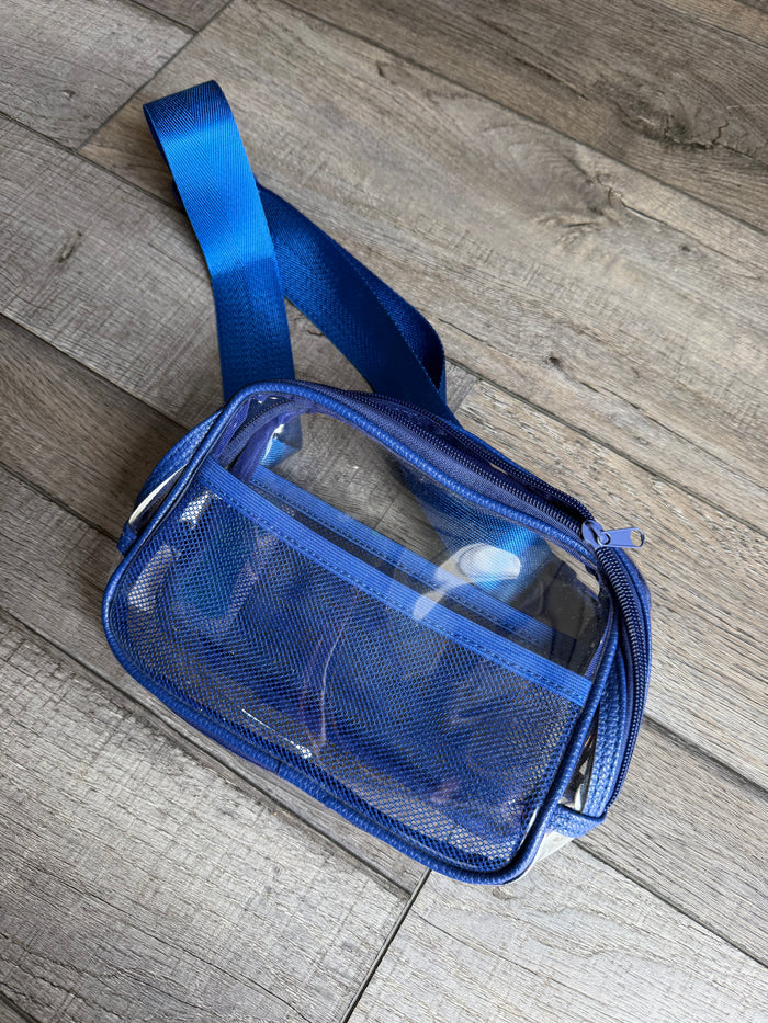 Clear Crossbody Blue Trim
