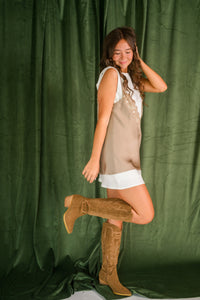 Layered Slip Tunic With Lace