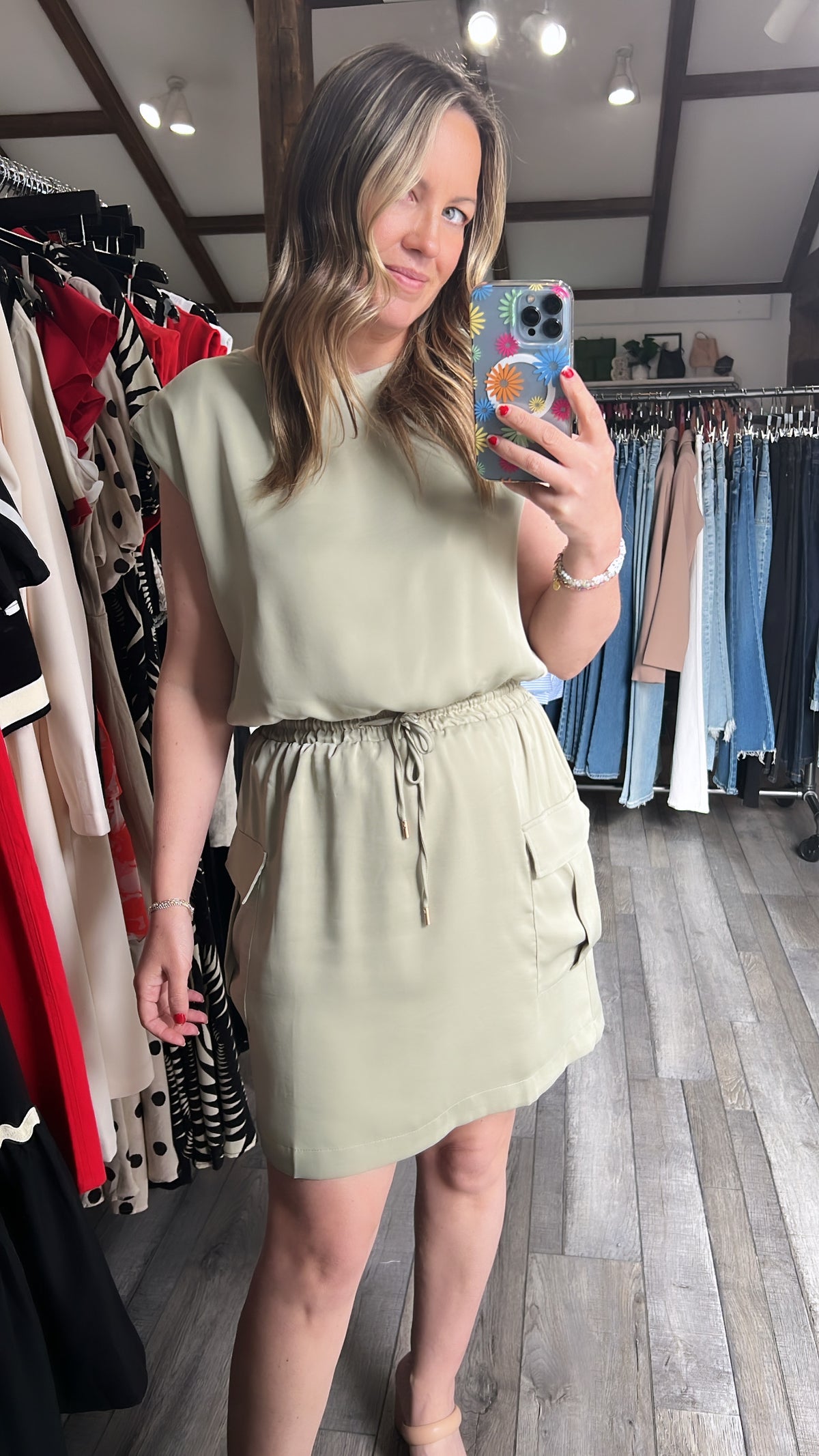 Sage Cargo Dress