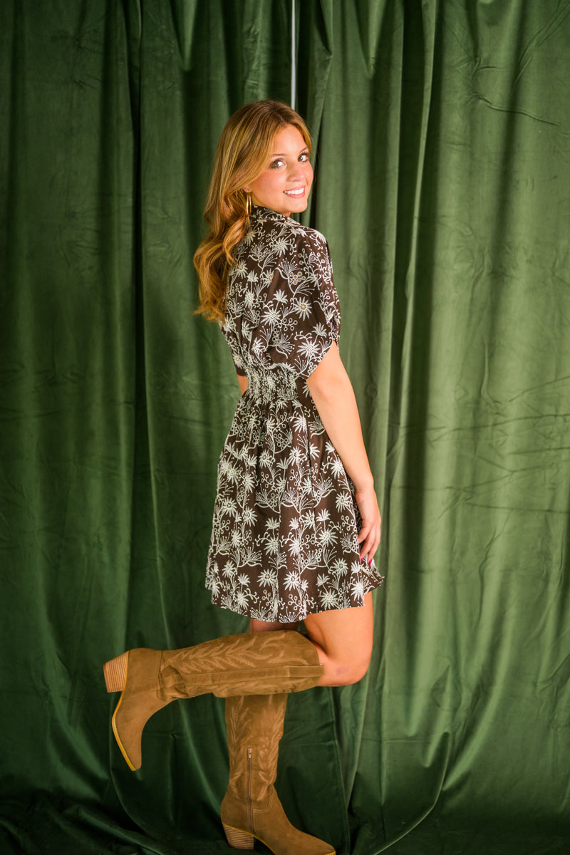 Café Floral Eyelet Dress