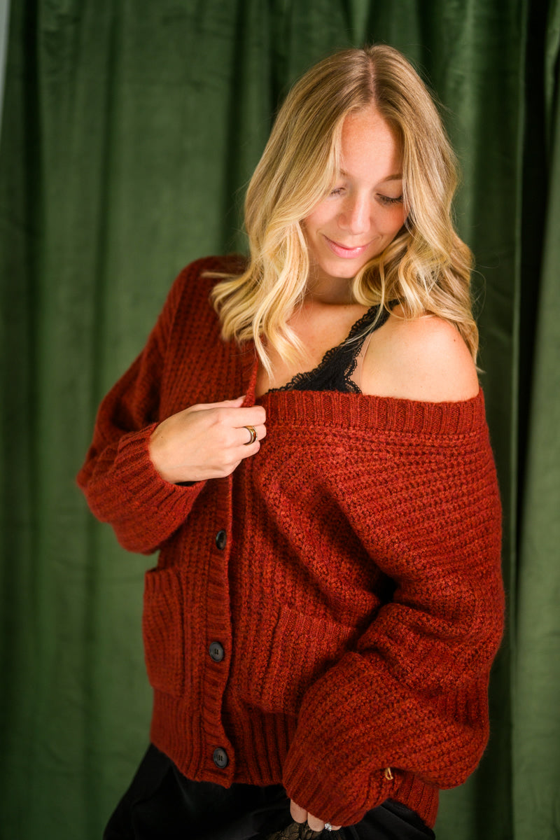 Whitmore Oversized Cardigan - Velvet Rouge