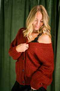 Whitmore Oversized Cardigan - Velvet Rouge