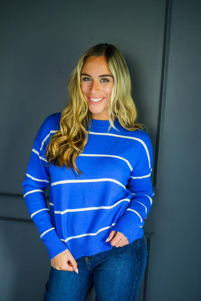 Blue & White Stripe Sweater