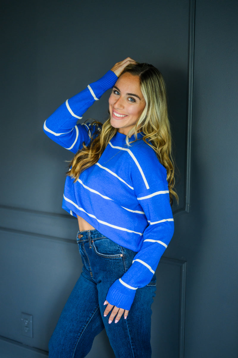 Blue & White Stripe Sweater