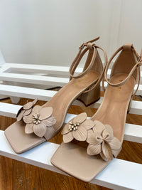 Flower Block Nude Heel