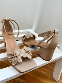 Flower Block Nude Heel