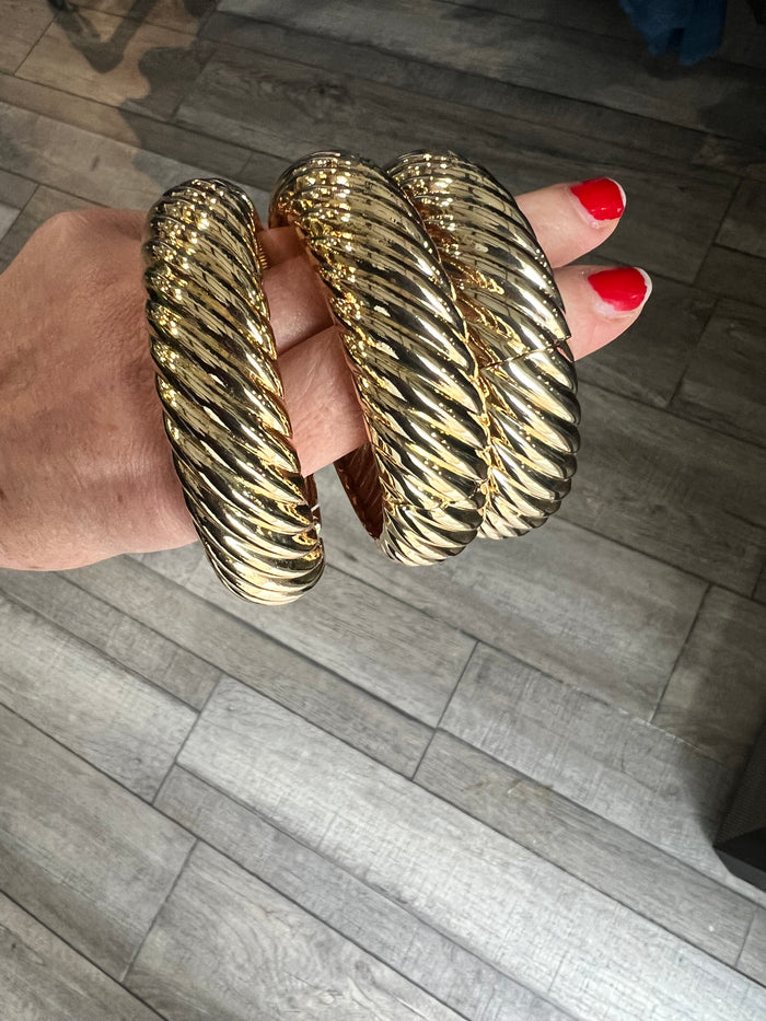 Croissant Textured Metal Bracelet