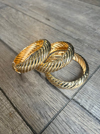 Croissant Textured Metal Bracelet