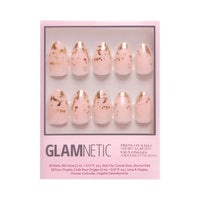 24K Press-On Nails|Gold Foil Accent| Short Almond Length