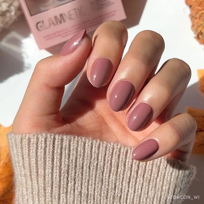 Fall Mauve Press-On Nails | Fall Solids | Short Oval