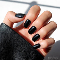 Jet Black Press-On Nails | Short Squoval |
