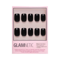 Jet Black Press-On Nails | Short Squoval |