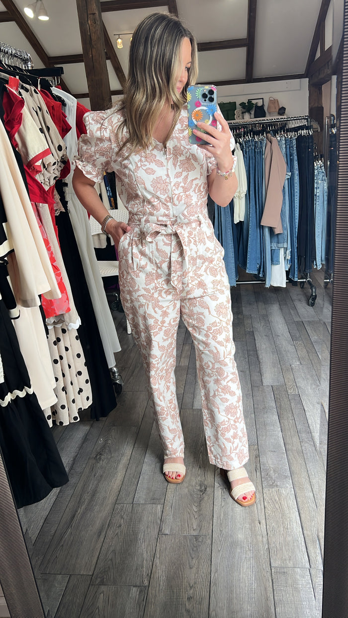 Harmony Tan Twill Jumpsuit