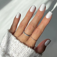 Lilac Gray Press-On Nails | Short Squoval Solid