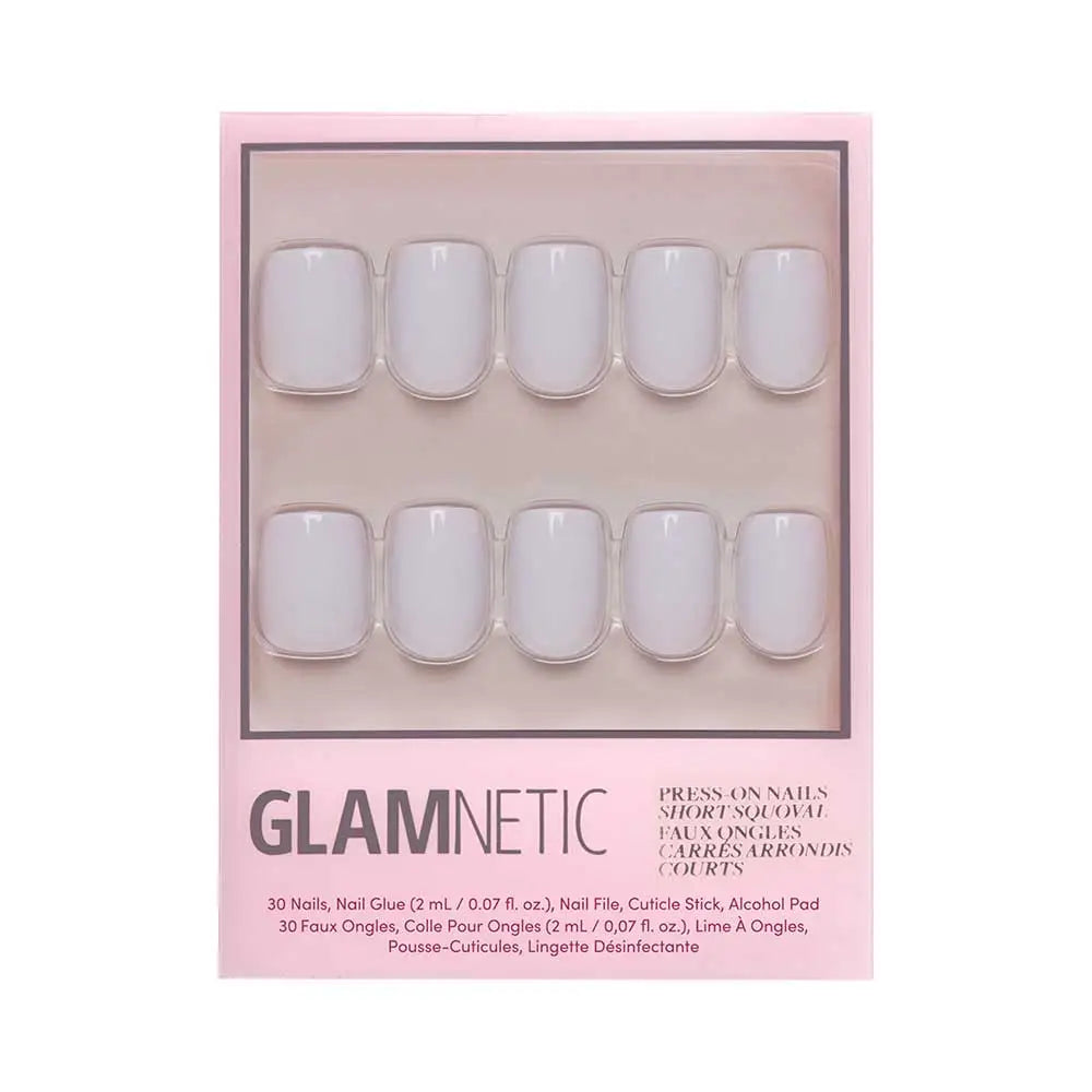 Lilac Gray Press-On Nails | Short Squoval Solid