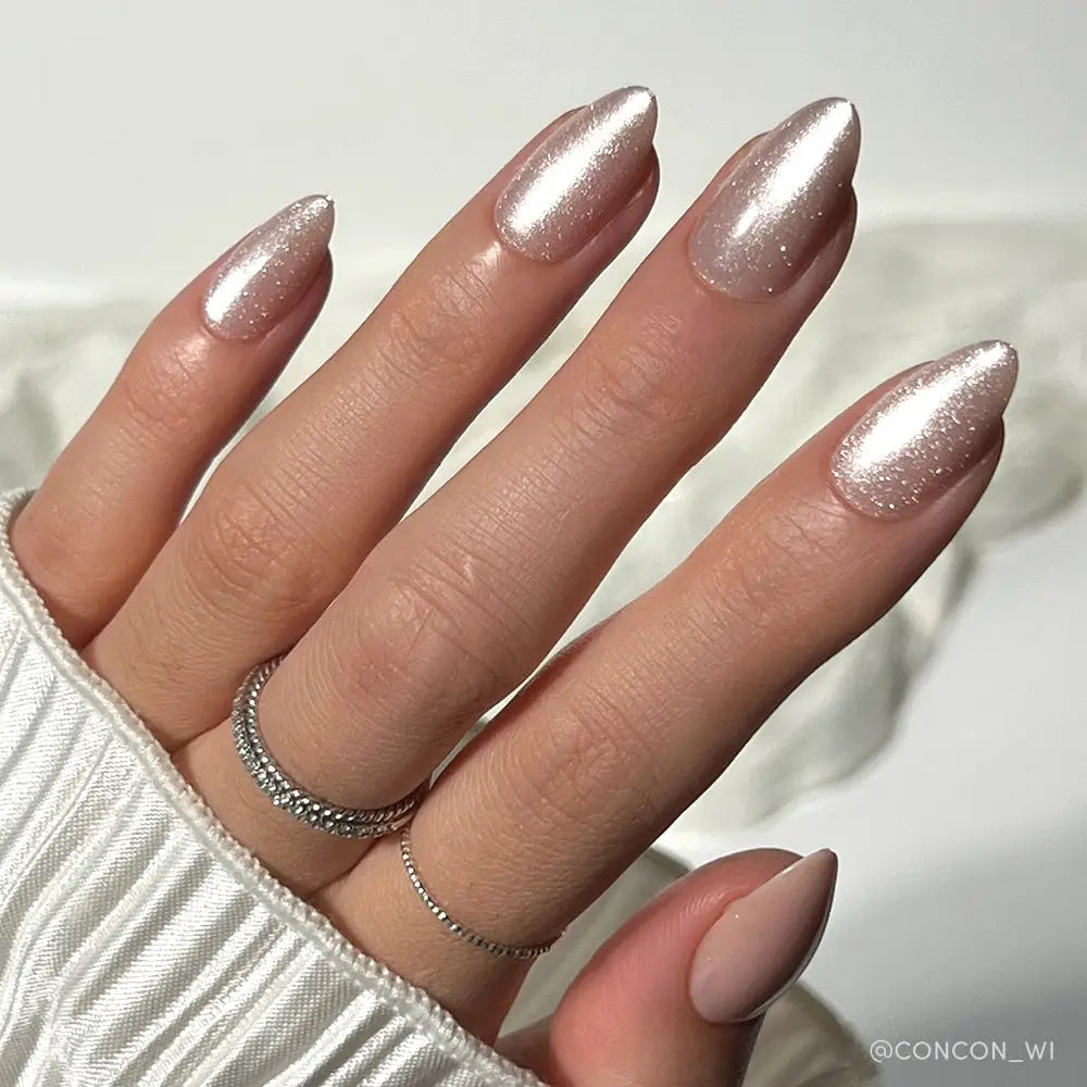 The Vow Press-On Nails | Short Almond | Nude Velvet Gloss