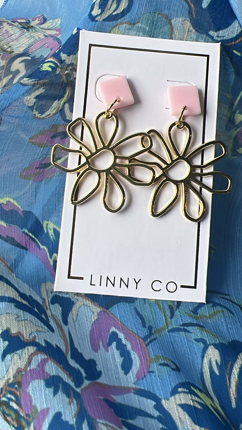 Daisy Color Earring-Pink