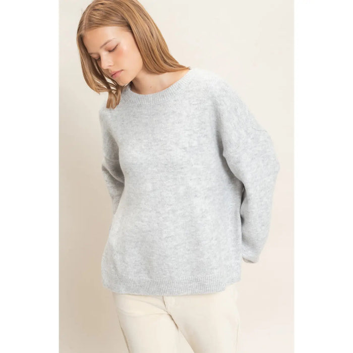 Bow Back Silver Sweater