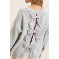 Bow Back Silver Sweater
