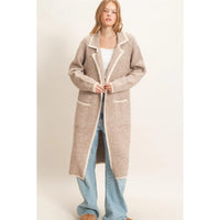 Nola Notched Collar Coatigan Sweater