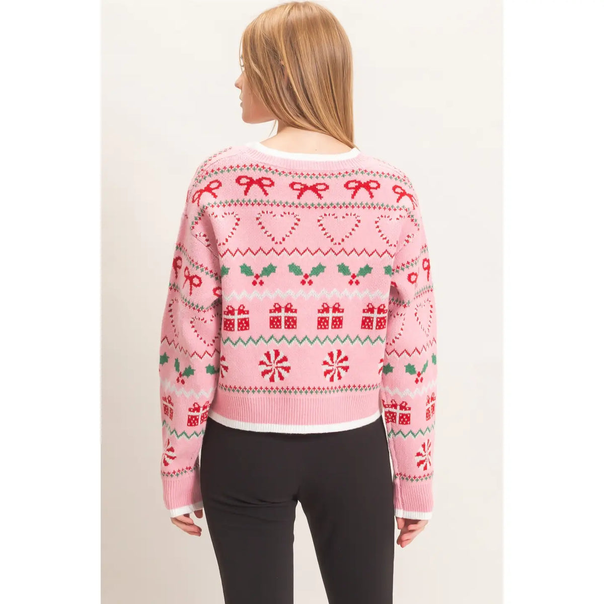 Holly Holiday Jacquard V-Neck Cardigan