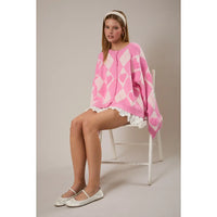 Heart Argyle Cardigan