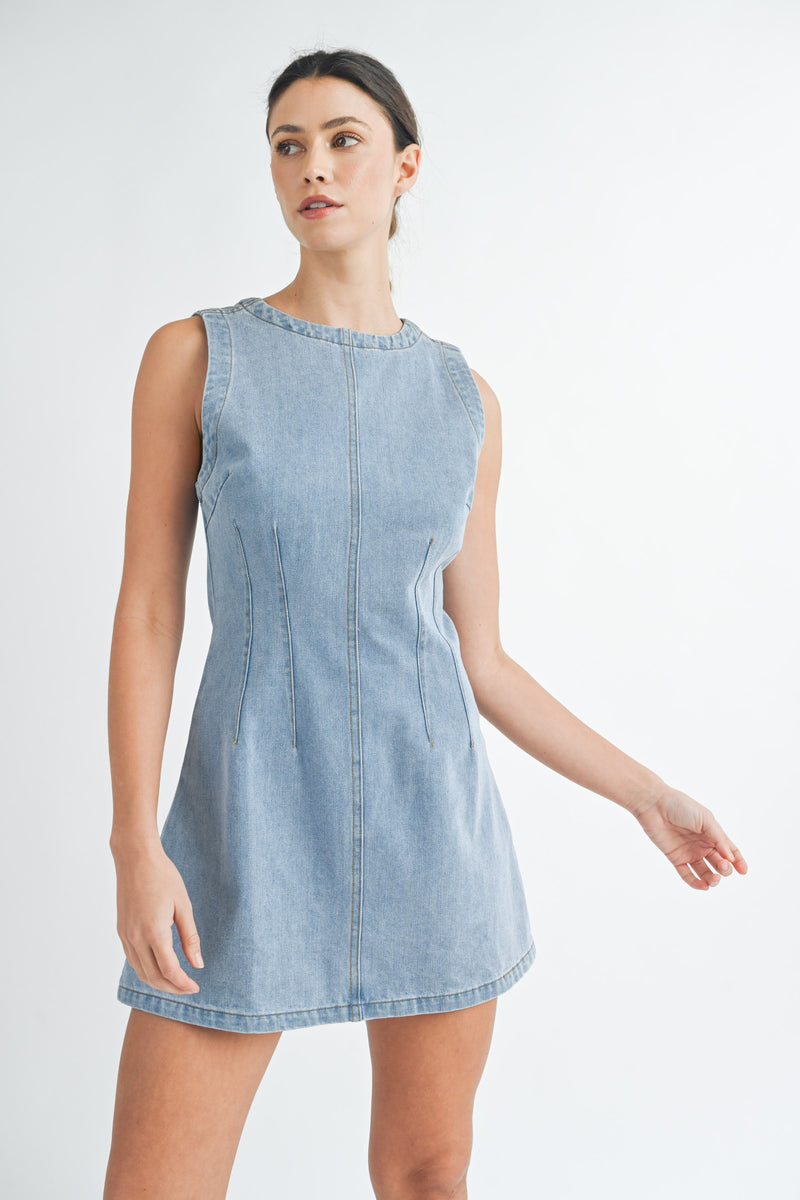 Sweeney Sleeveless Denim Mini Dress