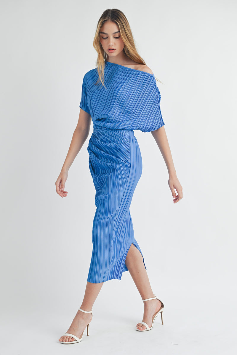 Osha One Shoulder Pleat Dress