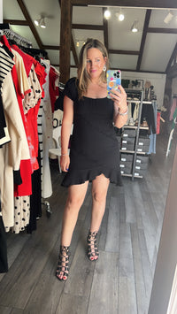 Black Gauze Mini Dress