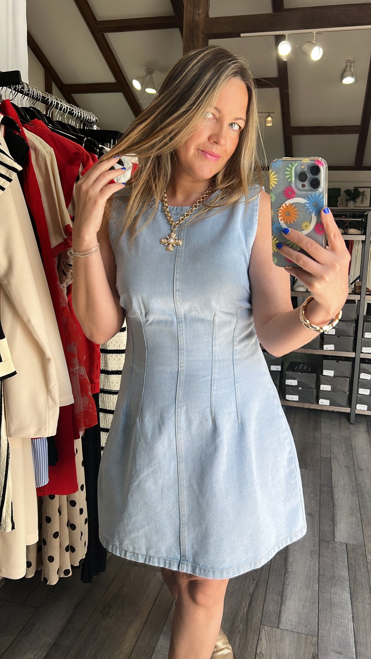 Sweeney Sleeveless Denim Mini Dress