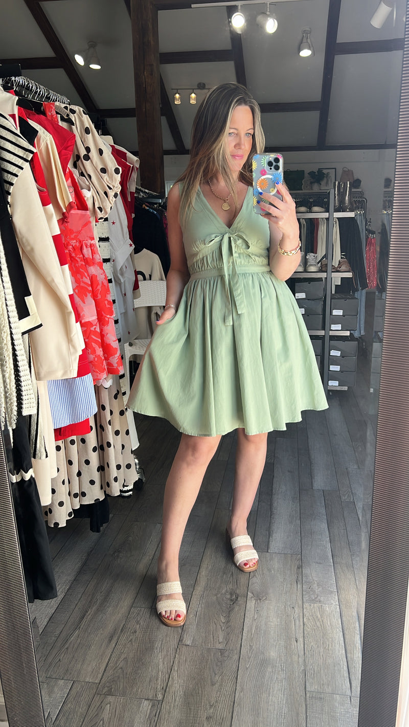 Sage Bow Dress