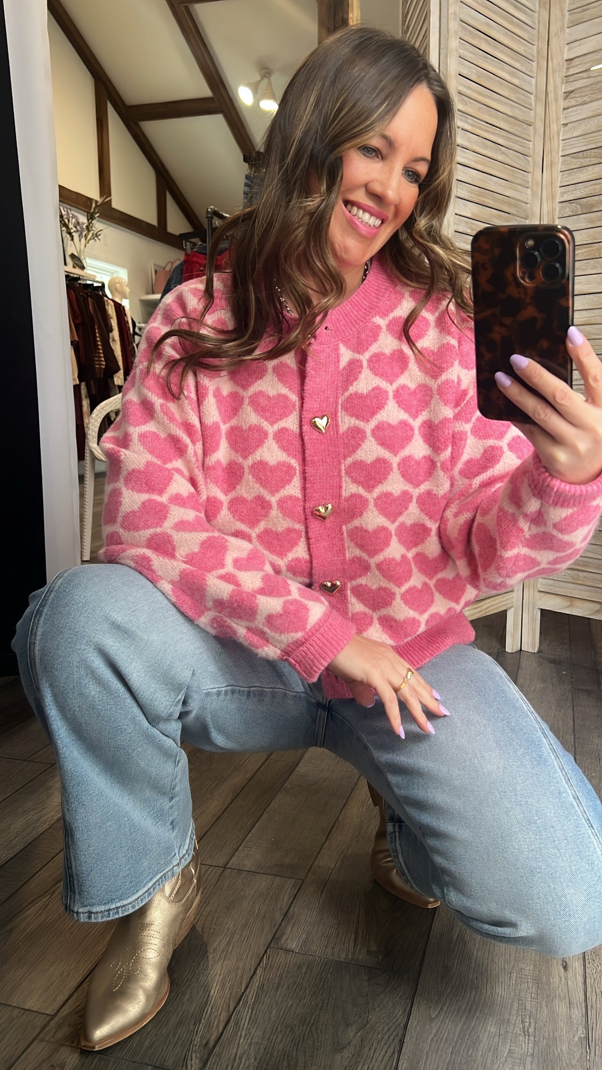 Sweet Heart Button Cardigan