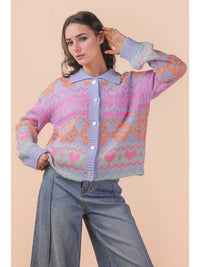 Joy Jumpstart Button Sweater