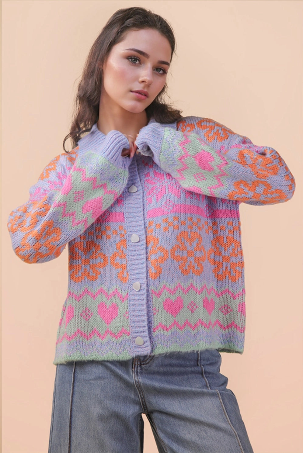 Joy Jumpstart Button Sweater
