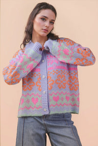Joy Jumpstart Button Sweater