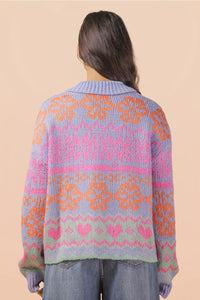 Joy Jumpstart Button Sweater