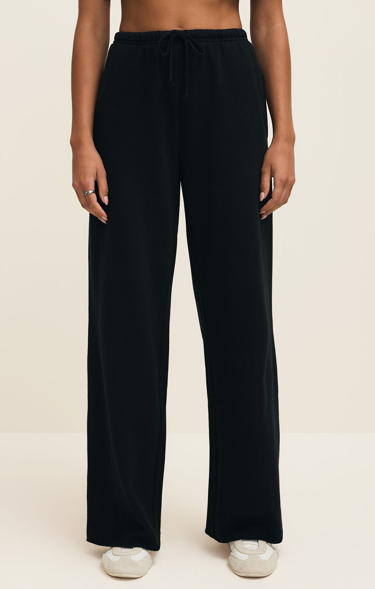 Downtown Wide Leg Sweatpants - Black
