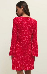 Campbell Dot Crepe Mini Dress - Kiss Me Red