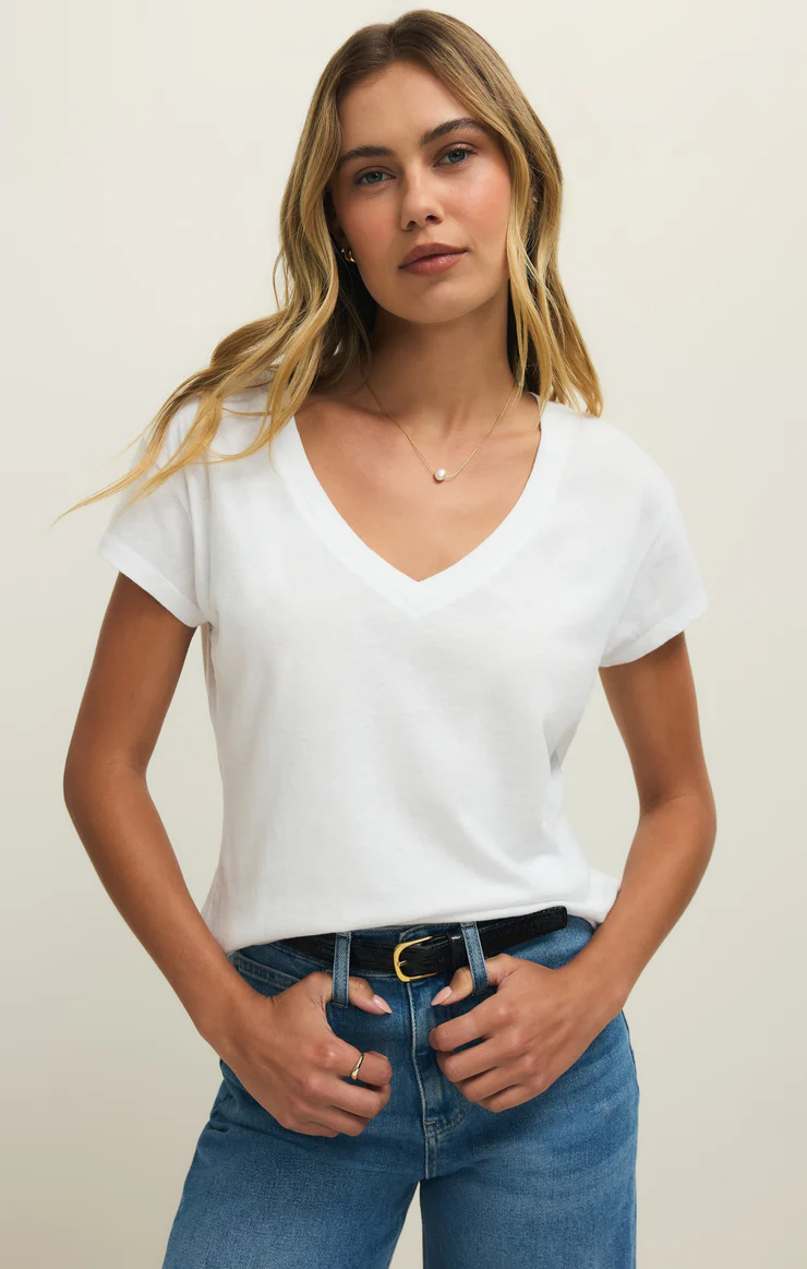 Modern V-Neck Tee - White
