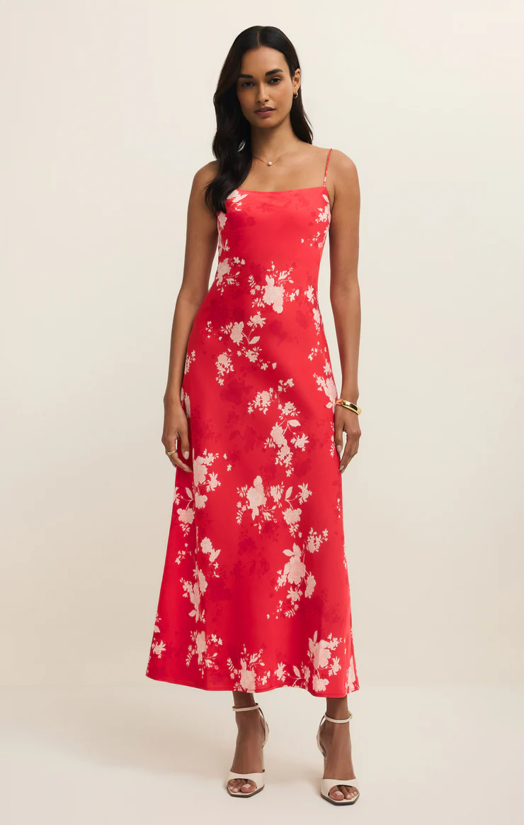 Alyse Darya Floral Maxi Dress - Kiss Me Red