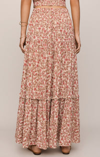Mora Floral Maxi Skirt - Sandshell