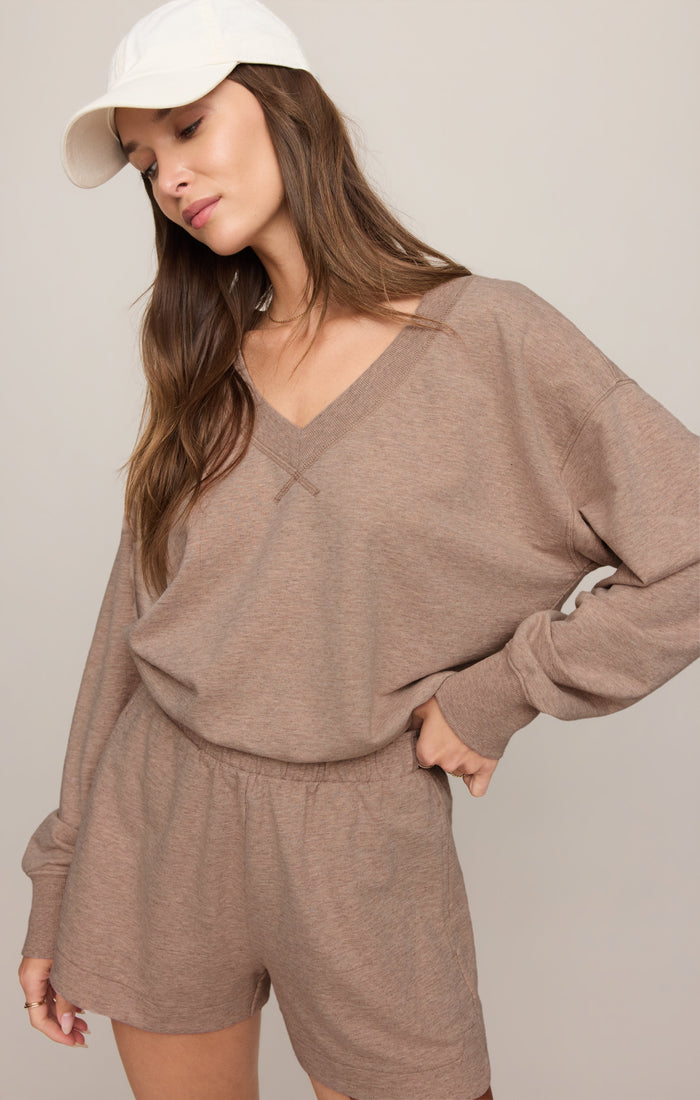 The Everyday V-Neck - Heather Ash
