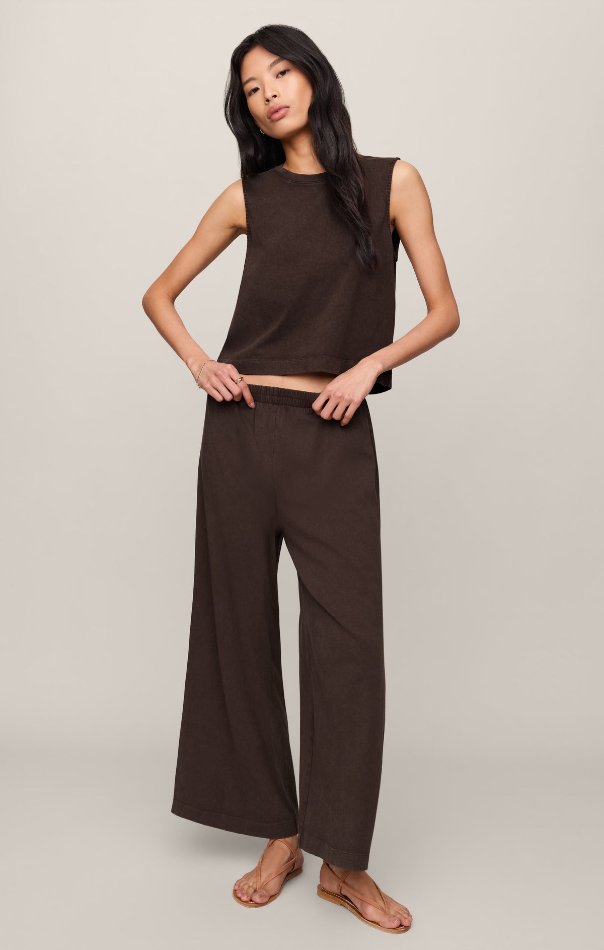 Scout Jersey Crop Flare Pant - Dark Chocolate